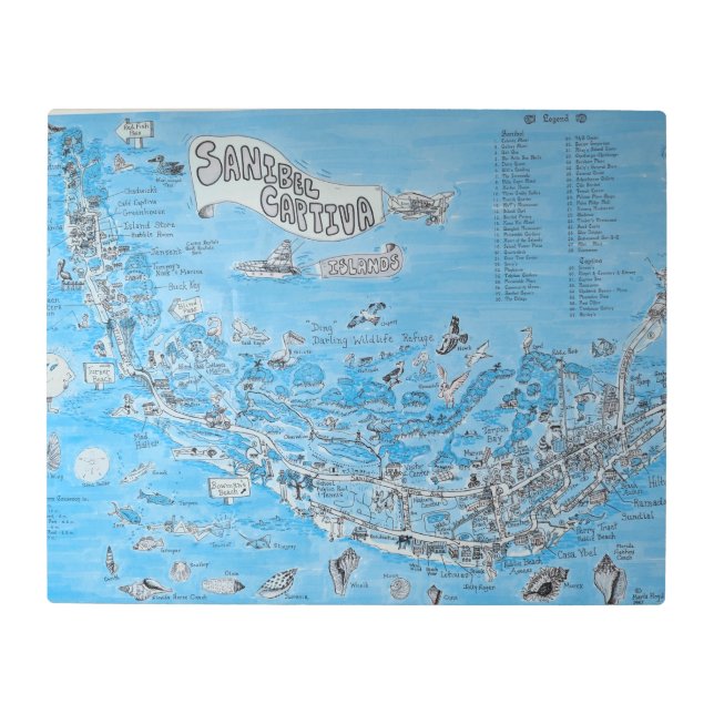SANIBEL CAPTIVA ISLAND FLORIDA メタルプリント (正面)