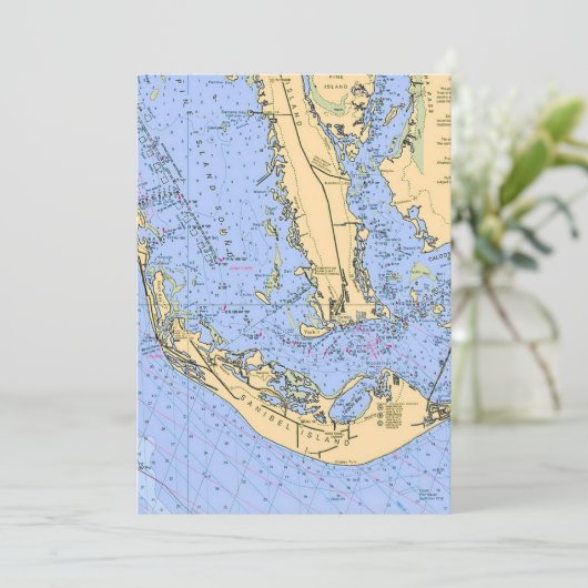 Sanibel Captiva Nautical 5x7 Big Postcard (スタンド正面)