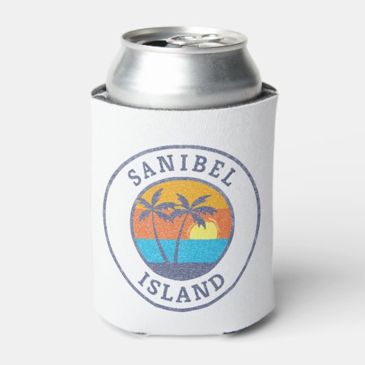 Sanibel Island, Florida Faded Classic Style 缶クーラー (缶正面)