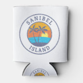 Sanibel Island, Florida Faded Classic Style 缶クーラー (正面)