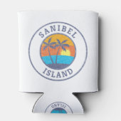 Sanibel Island, Florida Faded Classic Style 缶クーラー (裏面)