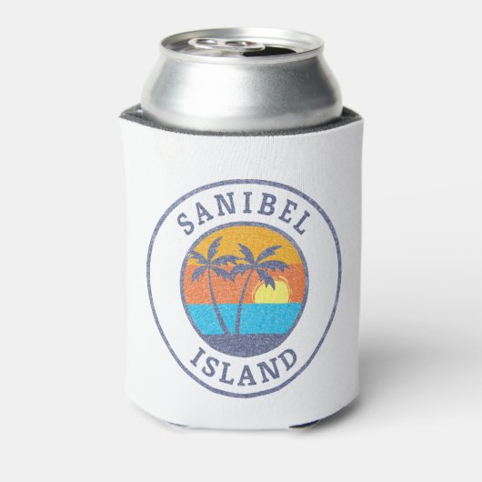 Sanibel Island, Florida Faded Classic Style 缶クーラー (缶裏面)