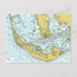Sanibel Island Florida Nautical Map ポストカード