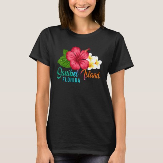 Sanibel Island Vacation Florida Tropical Hibiscus  Tシャツ (正面)
