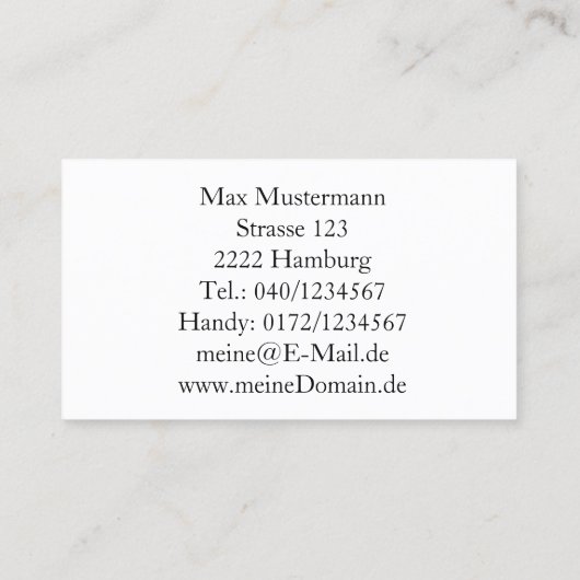 Sanitär Heizung Klimatechnik Visitenkarten 名刺 (裏面)