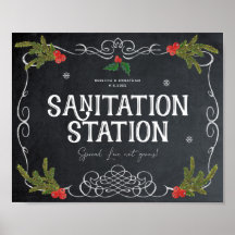 Sanitation Station christmas winter wedding sign