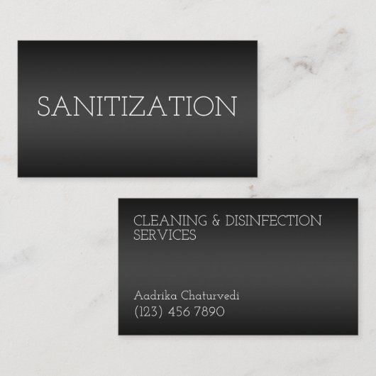 Sanitization Disinfectant Black 名刺 (正面/裏面)