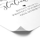 Sanitizing Mask Station Sign Mauve Purple Floral ポスター (角)