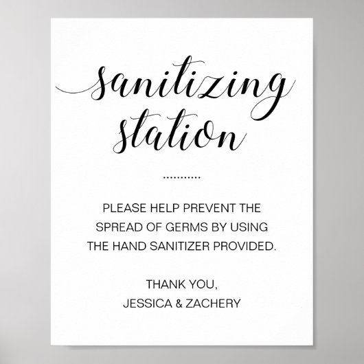 Sanitizing Station Hand Sanitizer Wedding ポスター (正面)