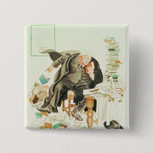 Sanityの風刺的な漫画の輪郭 缶バッジ (正面)