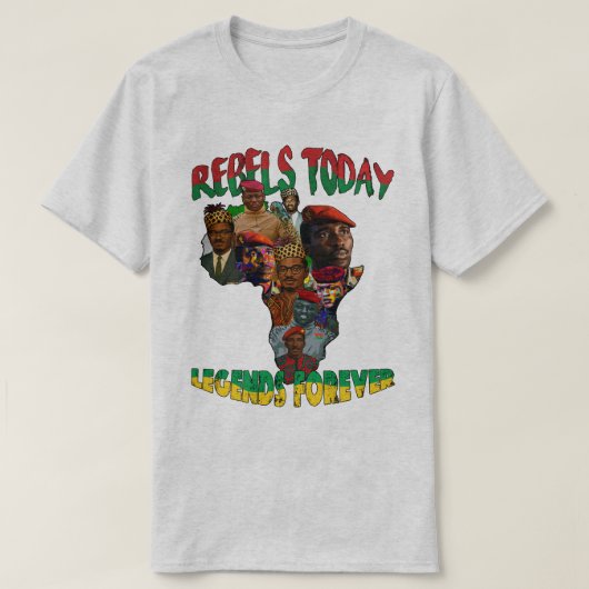 Sankara, Traoré & Lumumba Pan African map T-Shirt Tシャツ (デザイン正面)