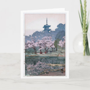 Sankei-en Garden, Hiroshi Yoshida, Woodcut カード