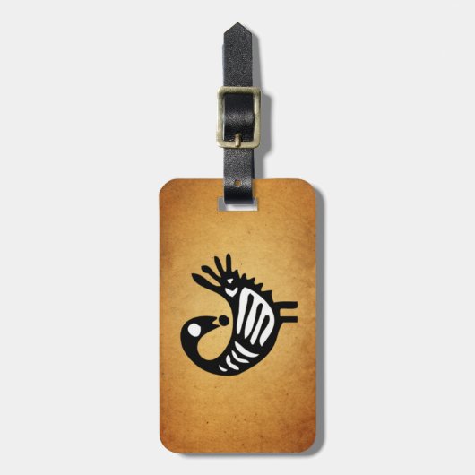Sankofaの荷物のラベルの~の羊皮紙か白黒 ラゲッジタグ (正面縦)