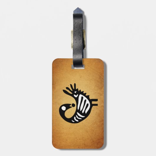 Sankofaの荷物のラベルの~の羊皮紙か白黒 ラゲッジタグ (裏面縦)