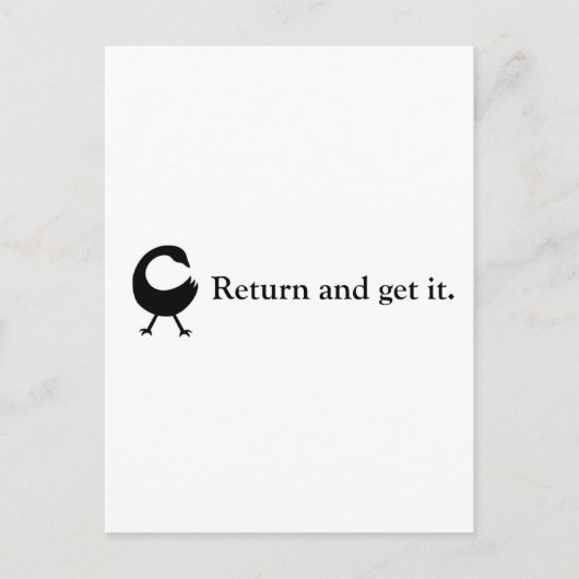 Sankofaの"リターンはそれを得。" ポストカード (正面)