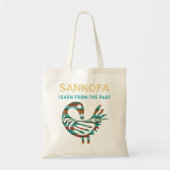 Sankofa学過去のアフリカの鳥から彼の黒 トートバッグ (正面)