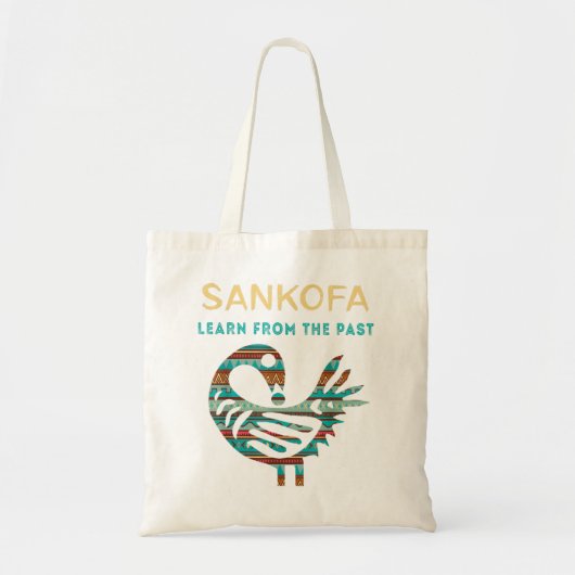 Sankofa学過去のアフリカの鳥から彼の黒 トートバッグ (正面)