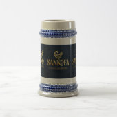 Sankofa — 戻って取り戻そう" ガーナの伝統Tシャツデザイン ビールジョッキ (中央)