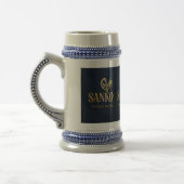Sankofa — 戻って取り戻そう" ガーナの伝統Tシャツデザイン ビールジョッキ (左)