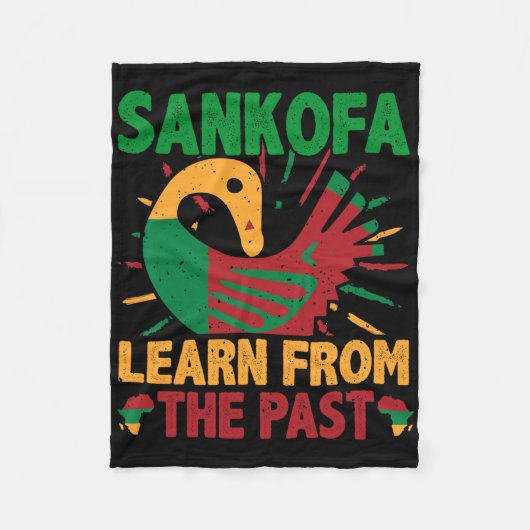 Sankofa Symbol And Adinkra Ghana For Black History フリースブランケット (正面)