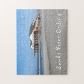 Sankt Peter Ording House on stilts photo with文字 ジグソーパズル (縦)