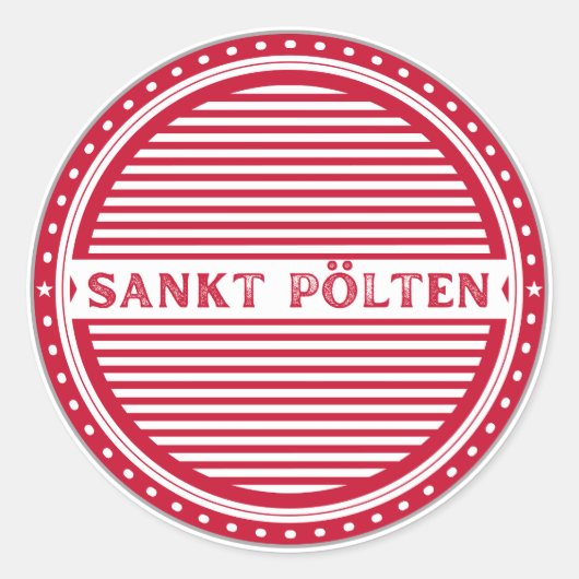 Sankt Pölten City Pride Emblem – Austria Identity ラウンドシール (正面)