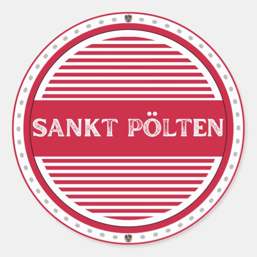 Sankt Pölten City Pride Emblem – Austrian Identity ラウンドシール (正面)