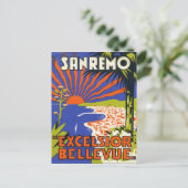 sanremoのホテルのラベルの郵便はがき ポストカード (スタンド正面)