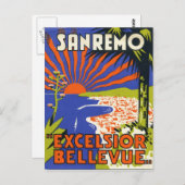 sanremoのホテルのラベルの郵便はがき ポストカード (正面/裏面)