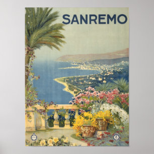 Sanremoイタリアのヴィンテージの景色の沿岸芸術のプリント ポスター