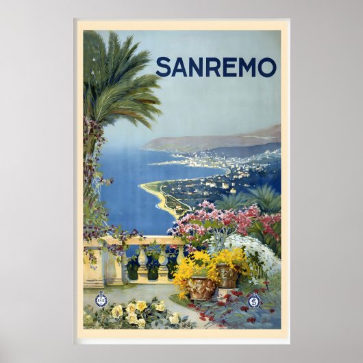 Sanremo San Remo Mediterranean Italy World Travel ポスター (正面)