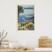 Sanremo San Remo Mediterranean Italy World Travel ポスター (キッチン)