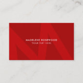 Sans Serifイニシャルモダンタイポグラフィ赤 名刺 (正面)