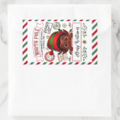 Santからのかわいいクリスマススペシャル配信 長方形シール (バッグ)