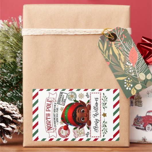 Santからのかわいいクリスマススペシャル配信 長方形シール (クリスマス)