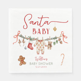 Sant Baby Clothesline Baby Shower Napkins スタンダードランチョンナプキン