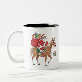 sant ride on a horse customised mug design  ツートーンマグカップ