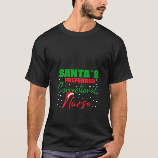 Santaおもしろい S優先矯正ナースRN V Ne Tシャツ (正面)