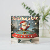 Santaお洒落とUFOクリスマスカード シーズンカード (スタンド正面)