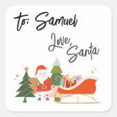 Santaからのギフトラベルステッカー スクエアシール (正面)