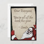 Santaからのメッセージ – 素敵なバージョン シーズンポストカード (正面/裏面)