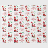 Santaから名前を子供へ付けてパーソナライズ ラッピングペーパー (フラット)