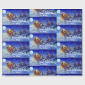 Santaから名前を追加する名前クリスマスイブ配信 ラッピングペーパー (フラット)
