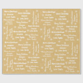 Santaから子どもの名前の折り返し紙を追加する ラッピングペーパー (フラット)