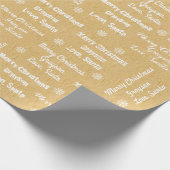 Santaから子どもの名前の折り返し紙を追加する ラッピングペーパー (角)