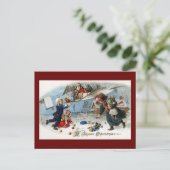 Santaから贈り物を飛行機で送る シーズンポストカード (スタンド正面)