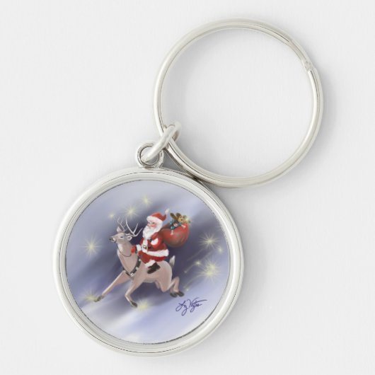Santaがキーチェーンを提供 キーホルダー (正面)