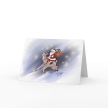 Santaがグリーティングカードを配達