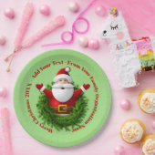 Santaがテキスト名を発表Year Red Green 9" ペーパープレート (パーティー)