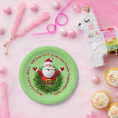 Santaがテキスト名をYear Red Green 7"と発表 ペーパープレート (パーティー)